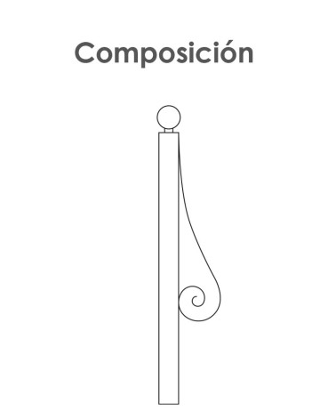 Caracola con Extremo Recto Pletina 30x6 mm