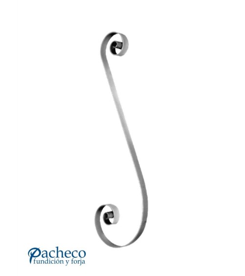 Ese de Forja Alargada con Cola de Pez Pletina 25x5 mm