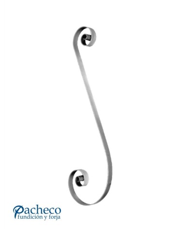 Ese de Forja Alargada con Cola de Pez Pletina 25x5 mm