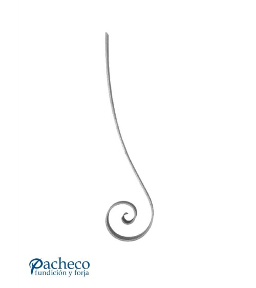 Caracola con Extremo Recto Pletina 30x6 mm