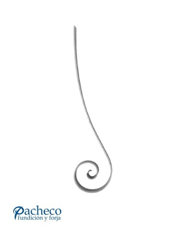 Caracola con Extremo Recto Pletina 30x6 mm