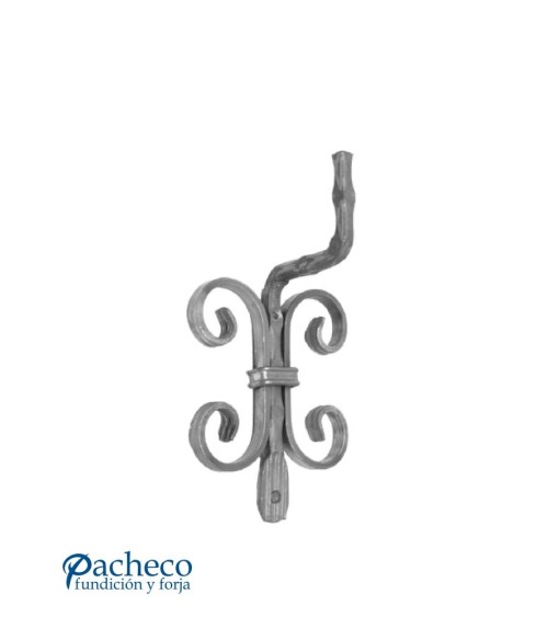 Soporte para Escaleras de Forja con Eses de Base Cuadrado 14 mm