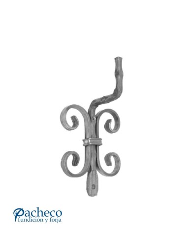 Soporte para Escaleras de Forja con Eses de Base Cuadrado 14 mm