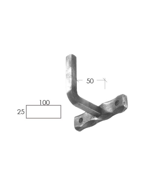 Soporte para Pasamanos de Forja Machado Cuadrado 12 mm