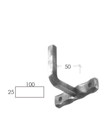 Soporte para Pasamanos de Forja Machado Cuadrado 12 mm