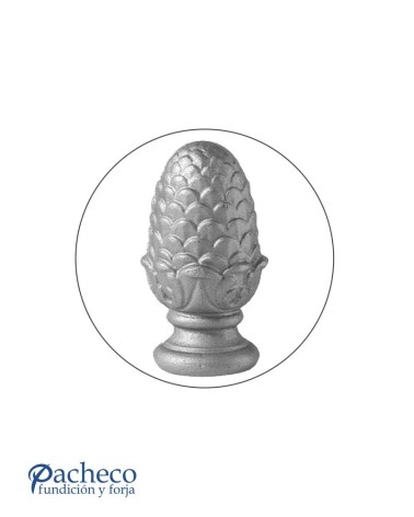 Remate de Forja de Piña con Base Redonda 25-55-70 mm