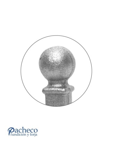 Remate de Forja de Bola con Base Cuadrada 25 mm