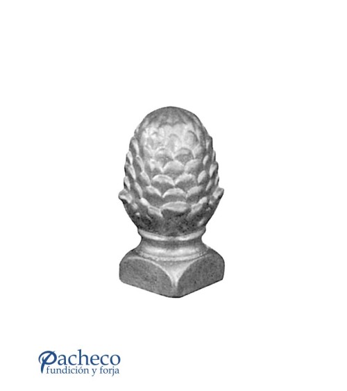 Remate de Forja de Piña con Base Cuadrada 40 mm