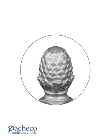 Remate de Forja de Piña con Base Cuadrada 40 mm