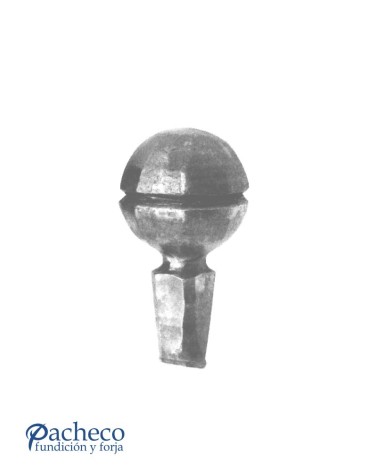 Remate de Hierro Forjado Bola Partida con Base Cuadrada 25 mm
