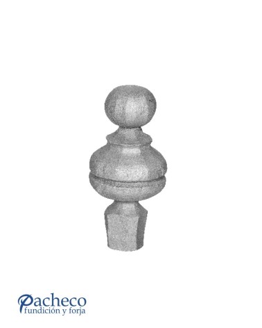 Remate de Forja Bola con Base Cuadrada 25 mm