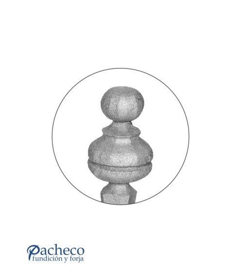 Remate de Forja Bola con Base Cuadrada 25 mm