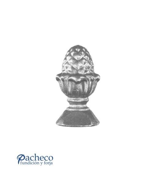 Remate de Forja de Piña con Base Cuadrada 100 mm