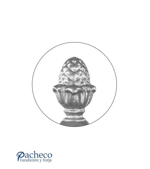 Remate de Forja de Piña con Base Cuadrada 100 mm