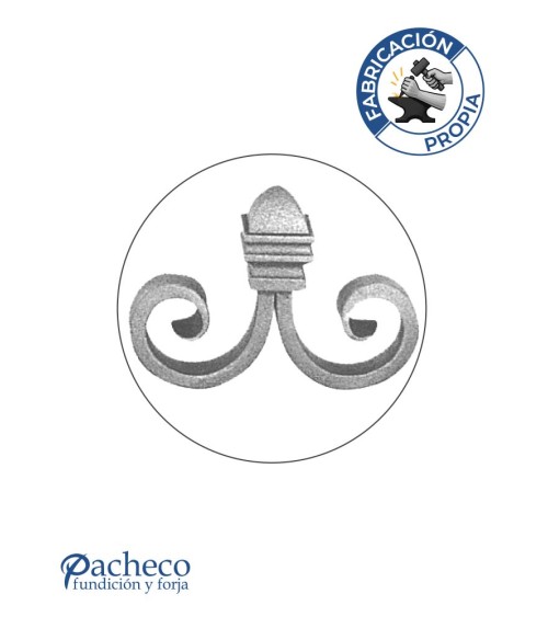 Remate de Forja con Macolla Central Pletina 16x8 mm