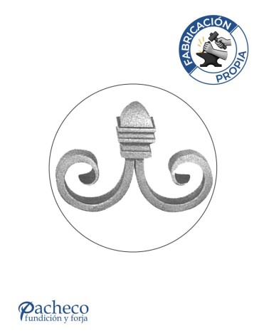 Remate de Forja con Macolla Central Pletina 16x8 mm