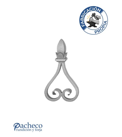 Remate de Forja de Corazón con Punta Central Pletina 20x10 mm