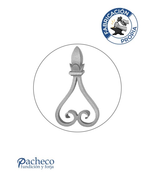 Remate de Forja de Corazón con Punta Central Pletina 20x10 mm