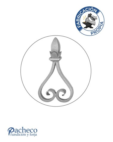 Remate de Forja de Corazón con Punta Central Pletina 20x10 mm