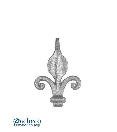 Lanza de Forja de Hoja Flor de Lis con Base Cuadrada de 20 mm