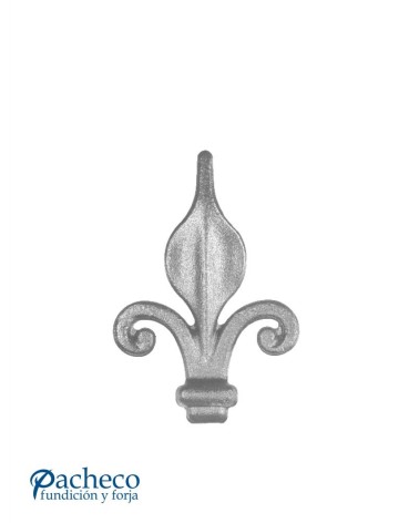 Lanza de Forja de Hoja Flor de Lis con Base Cuadrada de 20 mm