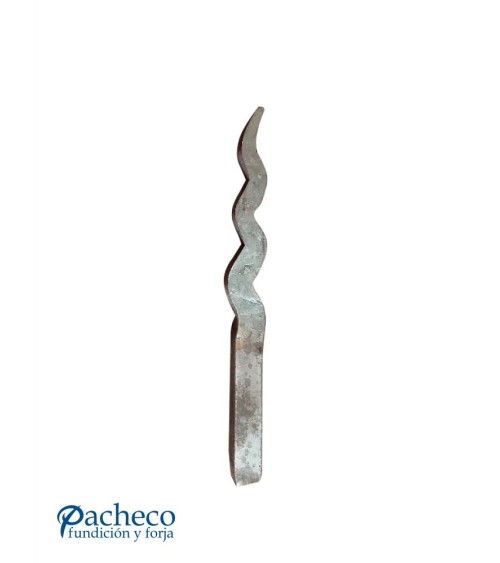 Lanza de Forja con Punta en Ondas con Base Cuadrada 16 mm