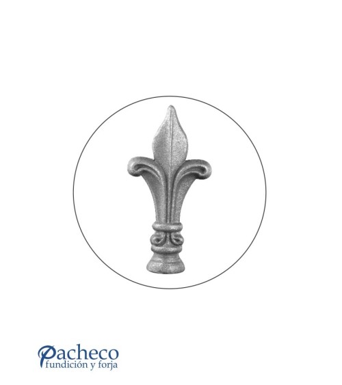 Lanza de Forja de Flor de Lis con Base Redonda 28 mm
