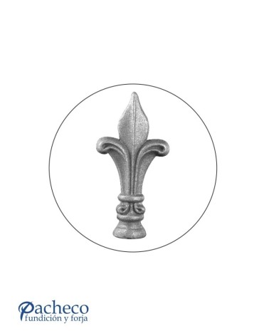 Lanza de Forja de Flor de Lis con Base Redonda 28 mm