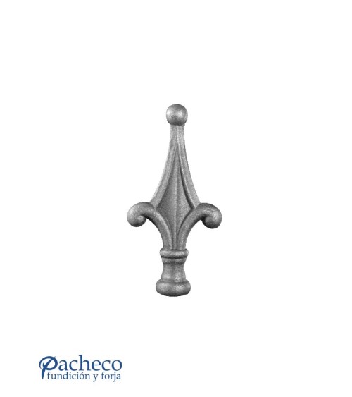 Lanza de Forja de Flor de Lis con Punta Redonda con Base Redonda 25-26 mm