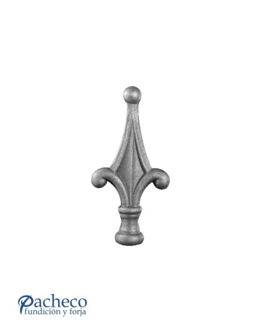 Lanza de Forja de Flor de Lis con Punta Redonda con Base Redonda 25-26 mm