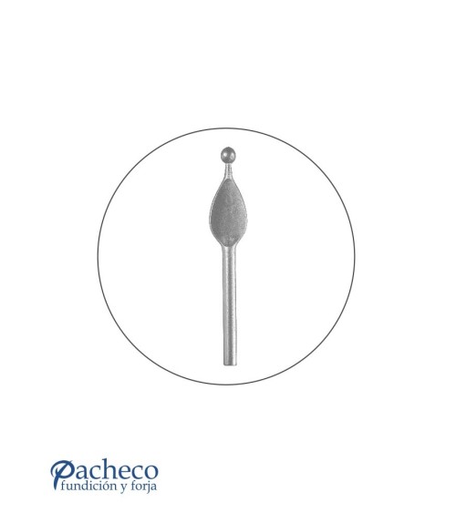 Lanza de Forja de Hoja con punta Redonda con Base Redonda 14-16 mm