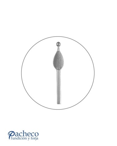 Lanza de Forja de Hoja con punta Redonda con Base Redonda 14-16 mm
