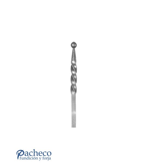 Lanza de Forja con Punta Redonda y Entorchada con Base Cuadrada 16 mm