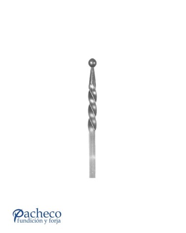 Lanza de Forja con Punta Redonda y Entorchada con Base Cuadrada 16 mm