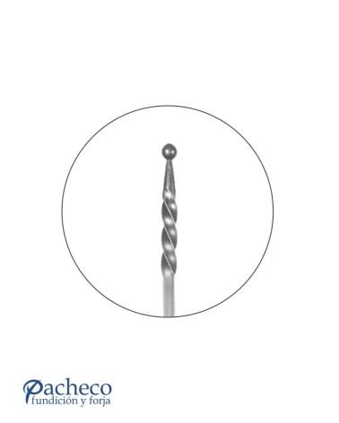Lanza de Forja con Punta Redonda y Entorchada con Base Cuadrada 16 mm