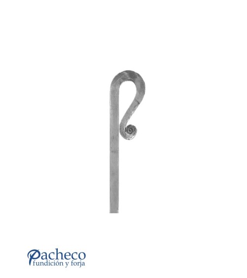 Lanza de Forja Extremo Plegado con Base Cuadrada 16 mm