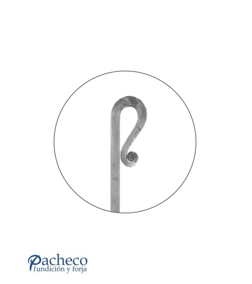 Lanza de Forja Extremo Plegado con Base Cuadrada 16 mm