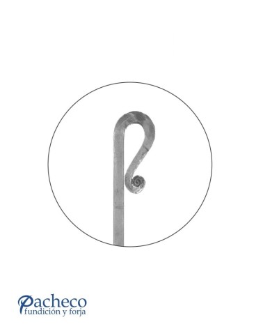 Lanza de Forja Extremo Plegado con Base Cuadrada 16 mm