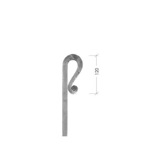 Lanza de Forja Extremo Plegado con Base Cuadrada 16 mm