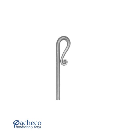 Lanza de Forja Extremo Doblado con Base Cuadrada 16 mm