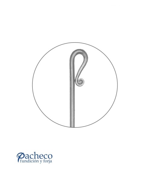 Lanza de Forja Extremo Doblado con Base Cuadrada 16 mm