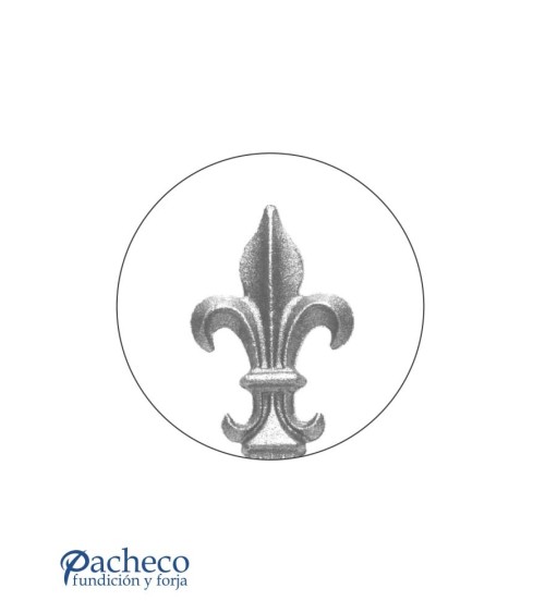 Lanza de Forja de Flor de Lis con Base Cuadrada 30 mm