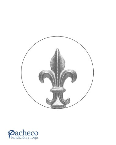 Lanza de Forja de Flor de Lis con Base Cuadrada 30 mm