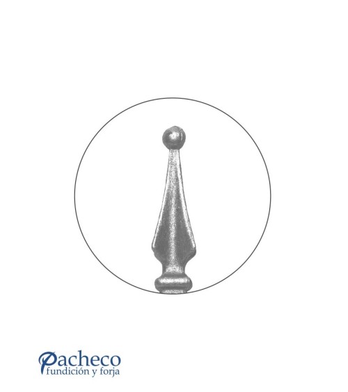 Lanza de Forja con Punta Redonda con Base Cuadrada 32-40 mm