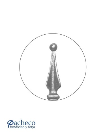 Lanza de Forja con Punta Redonda con Base Cuadrada 32-40 mm