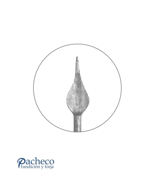 Lanza de Forja de Hoja Chafada con Base Redonda 14-16-20 mm