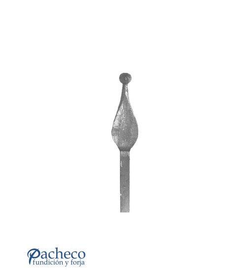 Lanza de Forja de Hoja Chafada con Punta Redonda con Base Cuadrada 14-16 mm