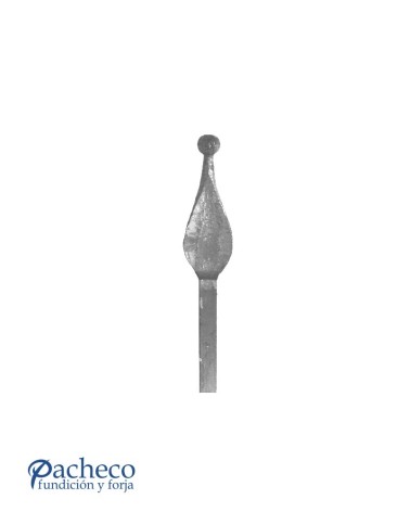 Lanza de Forja de Hoja Chafada con Punta Redonda con Base Cuadrada 14-16 mm