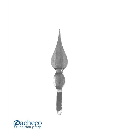 Lanza de Forja con Doble Hoja Chafada con Base Cuadrada 16 mm