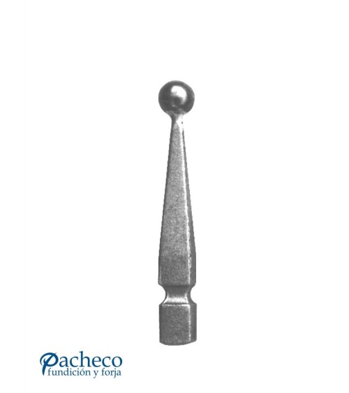 Lanza de Forja de Punta Redonda con Base Cuadrada 25 mm